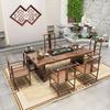 Nueva mesa de té y silla de estilo chino para sala de estar, de madera maciza, con plato grande, combinadas, para oficina, mesa de té auxiliar natural
