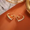 Brincos de Zircônia em Formato de Coração Estilo Ins, Elegantes, Românticos, Modernos, Brincos de Luxo para Mulheres, Brincos com Pino de Prata 925 Galvanizado a Ouro Real
