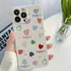 Capa de Celular de Silicone Colorida com Coração e Borda Reta para Apple 16Promax Anti-Queda Iphone17 Personalizada Criativa 15 Capa Macia