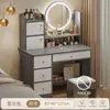 Penteadeira, quarto pequeno, design simples e moderno, mesa de maquiagem combinada com armário de armazenamento, ideal para apartamentos pequenos, mini penteadeira de cabeceira
