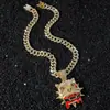 Collar de Cadena Cubana Completa con Diamantes de Nuevo Estilo Transfronterizo Europeo y Americano Estilo Hip-Hop Colgante Personalizado de Animal Bulldog