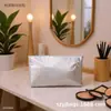 Bolsa de Maquiagem de Papel Dupont Cinza Prata, Bolsa de Maquiagem de Material Biodegradável, Bolsa de Maquiagem Personalizada, Bolsa Portátil para Necessidades Diárias