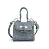 Bolso Mini Kelly Xiaozhong para Mujer 2024 Otoño e Invierno Nuevo Mini Lindo Combinación de Colores Hombro Bandolera Bolso Pequeño Negro con Vaca