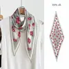 Bufanda versátil de seda de morera 100% para mujer, estilo old money, con estampado de diamantes en doble crepé, multicolor, tipo pañuelo para la cabeza o el cuello.
