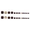 J-109 Café Dourado Diamante Dourado Unhas dos Pés Cruz Transfronteiriça Full Diamond Cor de Curry Unhas Postiças Usar Manicure Patch Finalizado Atacado