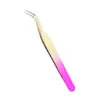 Set de Pinzas para Pestañas para Colocación de Pestañas Postizas, Herramientas para Artista de Pestañas, Pinza para Pestañas Dorada con Forma de Delfín y Pluma