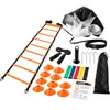 Set de Escalera Ágil Escalón Cuerda de Entrenamiento Escalera de Cuerda Escalera de Rayuela Conos Marcadores Paracaídas de Resistencia Cuerda para Saltar Estacas de Suelo Equipo de Entrenamiento de Fútbol