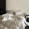 Conjunto de verão de Tencel com 100 fios, quatro peças, capa de edredom floral de luxo leve, lençol fresco de seda gelada, roupa de cama dupla face para dormir sem roupa