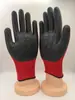 Guantes de protección laboral, guantes de poliéster y látex, antideslizantes, transpirables, plisados, cómodos, resistentes a las arrugas, guantes de trabajo duraderos, fábrica de alta densidad