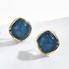 Brincos de tarraxa quadrados em imitação de mármore retrô europeus e americanos ins luxo leve senso de alta qualidade moda ear cuffs brincos fábrica de origem mulheres