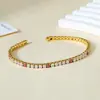 Nova pulseira tennis de zircônia fileira única cravejada cravejada completa 3mm pulseira feminina europeia e americana de aço titânio não desbota alta qualidade fina