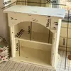 Gabinete de Almacenamiento de Madera Maciza, Gabinete Dulce de Jardín, Gabinete de Escritorio para Muñecas, Soporte de Flores Vintage, Estante de Exhibición Antiguo, Gabinete de Almacenamiento Abierto