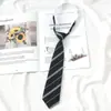 Camiseta Estilo College Preguiçoso Sem Golpes Jk Gravata Listrada Feminina Uniforme Escolar Japonês Dk Meninos Acessórios Casuais Versáteis