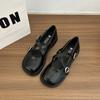 Zapatos Mary Jane de Cuero para Mujer 2025 Otoño Nuevos Tacón Bajo Bajos Verano Versátiles Tira Cruzada Flats para Mujer
