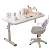 Mesa de noche para uso doméstico, mesa ajustable en altura manual y móvil con ruedas, escritorio de escritura pequeño para estudiantes, mesa de estudio para niños con ruedas