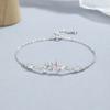 Pulsera de Flor de Plata Esterlina 925 para Mujer Verano Dulce Moda Flor Zircón Pulsera Lujo Ligero ins Nicho Elegante Joyería de Mano