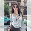 Camiseta chique de manga comprida com meia-gola cáqui estilo coreano para mulheres, look super quente para o início do outono, nicho, não vai destoar