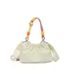 Bolsa Feminina Transfronteiriça 2026 Nova Verão Bordado em Nylon Letra Bolsa Saco Corda de Algodão Dopamina Bolsa de Mão Bolsa de Ombro