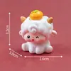 Paisaje en miniatura, linda figurita de cordero de Año Nuevo con forma de lingote, adorable decoración DIY, adorno colgante, pieza de exhibición de escritorio mini