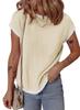 Primavera/Verano 2025 Transfronterizo Amazon Camiseta de Manga Corta para Mujer Camiseta Básica de Punto Canalé Top Casual
