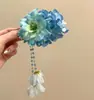 Pin para el Cabello de Flor Rosa Pura, Deseable y Etéreo, con Borlas Florales Frescas, Nuevo Accesorio para el Cabello Elegante Estilo Chino Hanfu