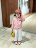 Conjunto de Suéter Otoñal Estilo Universitario para Niñas: Elegante Cárdigan de Punto Bordado con Perrito y Pantalones Versátiles de Pierna Ancha para Bebés