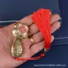 Latão Baifu Ruyi Manípulos de Torção Óleo Vermelho Tudo Ruyi Enfeites Decorativos Baifu Baifu Laicai Pêndulo de Latão