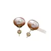 Pendientes de Perla de Panecillo al Vapor Shijia, Pendientes de Temperamento de Lujo Ligero, Pendientes de Moda Versátiles de Nicho Nuevos para Mujer