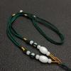 Cordão de contas de vidro de fio duplo Jade Jóias pingente colar corda grossa tecida Jade corda fabricantes atacado