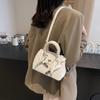 Bolsa pequena retrô simples feminina 2024 outono e inverno nova bolsa de seda com lenço de alta qualidade textura all-match bolsa crossbody para deslocamento
