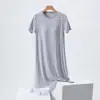 Ropa de dormir para mujer de estilo nuevo para primavera y verano con almohadillas en el pecho, Vestido casero de verano a rayas de manga corta con copa incorporada