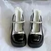 Zapatos Mary Jane Retro Franceses Pequeños de Cuero para Mujer 2026 Primavera Nuevo Estilo Suela Gruesa Tacón Grueso Con Falda JK Tacones Altos Zapatos de Salón