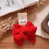 Nuevo Pasador de Pelo con Lazo Rojo de Año Nuevo Coreano para Niños Pinza Roja Brillante de Seda Ropa Roja de Año Nuevo para Niñas Hanfu Básico Clip Rojo