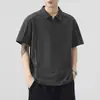 Ropa para Hombre Xintang 2026 Verano Nueva Camisa Polo para Hombre con Cuello de Solapa, Manga Corta, Delgado, Marca de Moda, Camisa Polo de Manga Tres Cuartos