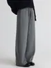 Pantalones de chándal holgados rectos de pierna ancha, estilo coreano, casual, simples, para otoño e invierno, nuevos, con forro polar, cordón, hasta el suelo, transfronterizos