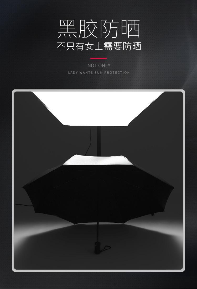 黑手柄自动纯色伞_06