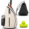 Bolsa Tiracolo para Raquete de Tênis e Padel | Oxford Impermeável, Design com Gancho para Grade, Múltiplos Bolsos