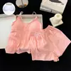 Nuevo camisón de algodón nube con copas, conjunto de pijama de dos piezas, shorts sencillos de verano, ropa de casa transpirable
