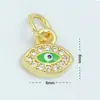 Pingente Acessório Olho de Diabo com Zircônia Microincrustada Banhado a Ouro 18K Mão de Fátima Pingente para Colar DIY Joia