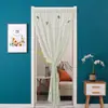 Verano Nuevo Cortina de Gasa Anti-mosquitos Cortina de Puerta Bordado de Encaje Sin Perforaciones Velcro Cortina Divisoria Dormitorio Hogar Simple