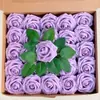 Set de Regalo Caja Transfronteriza de Rosas de Espuma Pe, Flores Artificiales con Tallos y Hojas, 50 Piezas, Flores para Decoración de Bodas, Regalo del Día de San Valentín