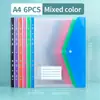 Bolsa para Archivos de Color Transparente Bolsa para Almacenamiento de Documentos de Estudiante con Bolsa para Tarjeta de Presentación Bolsa de Archivo Snap A4