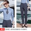 Camisa de estilo coreano de hotel de temperamento de cor sólida masculina, camisa de manga comprida de cor sólida masculina e feminina, logotipo bordado profissional