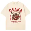 Camiseta Gráfica Divertida Polvo Bêbado Osaka Dotonbori Lavagem Vintage Japão Harajuku Manga Curta Unissex Algodão
