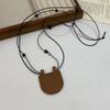 Bolso Cuadrado de Cuero Mini Collar Joyería para Mujer Sentido del Diseño Colgante Exquisito Usar Apilado Usar Cadena Versátil Nuevo Estilo