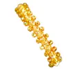 Pulseira Luxuosa Banho de Ouro com Olho de Gato Escovado Brilhante para Mulheres, Presente Perfeito para Namorada