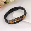 Pulsera de Cuero para Joyería de Hombres, Pulsera de Cuero con Diseño de Giro Magnético de Aleación, Pulsera Estilo Punk, Exclusivamente para Ventas Transfronterizas