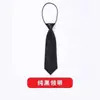 Corbata con cremallera formal de negocios para hombre, Corbata perezosa negra a rayas azules ajustada para novio, Fácil de poner y quitar