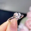 Anel de Prata Esterlina S925 com Morganita Natural Gota d'Água Fashion Niche 5X7mm Suporte Vazio para Anel Venda Quente Atacado