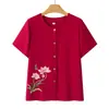 Conjunto de Camisas de Manga Corta de Verano para Madres de Edad Media y Mayores, Ropa para Abuelas y Personas Mayores, Ropa Holgada de Verano, Camisa Delgada